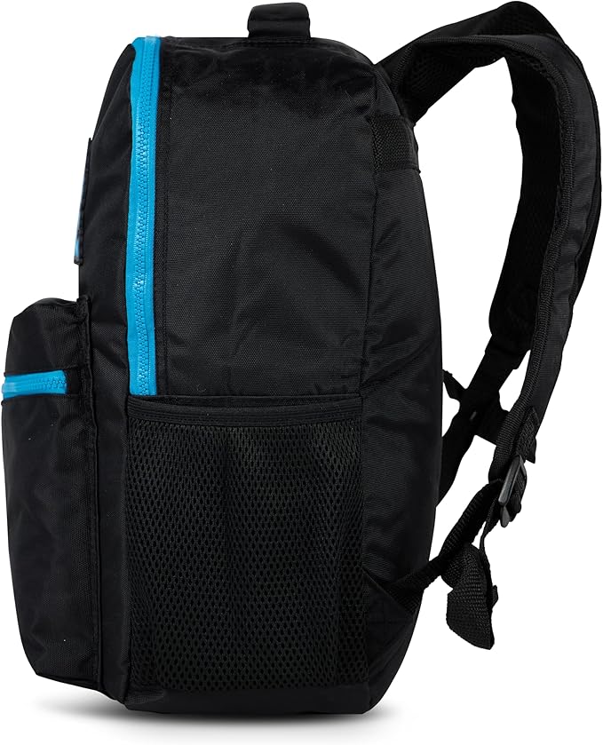 Fortnite Backpack for Kids & Adults, 16” Bookbag with Fortnite Rubber Molded Flame Logo 3D Patch & Rubber Logo Dangle, Black