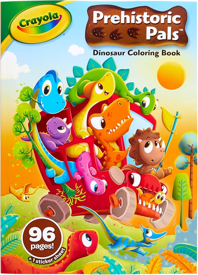 Crayola Dinosaur Coloring Book, 96 Coloring Pages, Ages 3, 4, 5, 6
