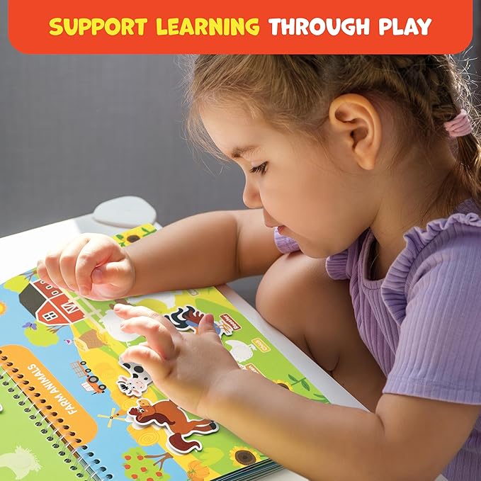 Preschool Activity Book for 3 4 5 Year-Old Kids – 100% Assembled & Ready-to-Use Busy Book for Toddlers 3-5 with 15 Montessori Activities – Educational Learning Toy for 3 Year-Old Girls & Boys