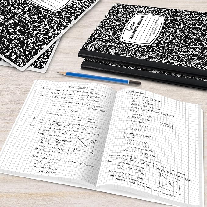 Rosmonde 2000 Pack (Pallet) Composition Notebooks Bulk, Quad Ruled, Full Pallet of Composition Notebooks, 100 Sheets (200 Pages), 9-3/4 x 7-1/2, Bulk Notebooks for School & College, 4-7 Days Transit