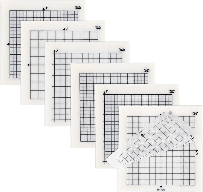 Mr. Pen- Transparent Graph Sticky Notes, 3x3 Inch, 6 Pads, 50 Sheets/Pad, 6 Grid Designs, Square Graph Paper Notes & Fineliner, Waterproof Grid Sticky Note Pads for Math, Study, Journals, Planners