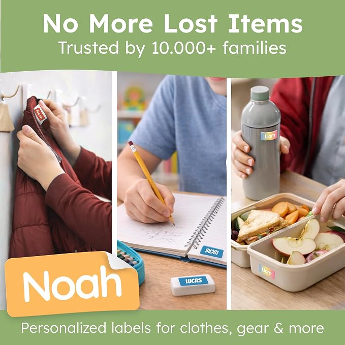 Personalized Universal Name Labels for Kids & Adults - Colors [70pcs] - Waterproof Name Stickers for School, Daycare & Clothes - Item & Supplies Name Stickers - Custom Stick On Labels