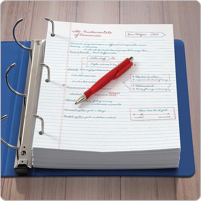 Oxford Filler-Paper, 8 x 10-1/2 Inch Wide Ruled Paper, 3 Hole Punch, Loose Leaf Notebook Paper for 3 Ring Binders, (62330), white (Pack of 2500)
