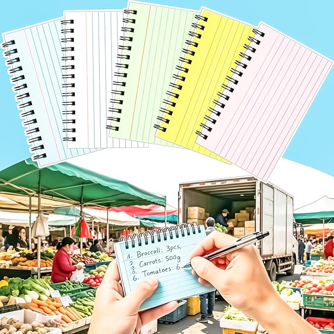 Colorful 1000 PCS Spiral Index Cards 3x5 Inch Flash Cards with Ring Lined Note Card Book Flashcards, Colored Ruled Card Pad Index Note Books 3 x 5 Notecards for Studying School Office Supply