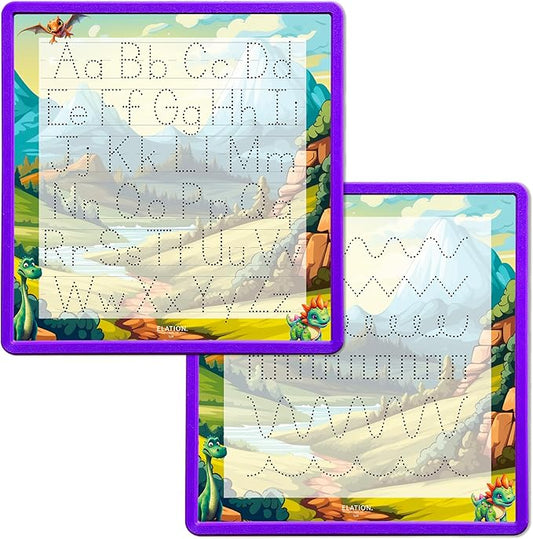 Kid's Name Tracing Board | Dry Erase Letter Tracing | Reusable Writing Practice Board | Personalized | Dinosaur Friends Theme