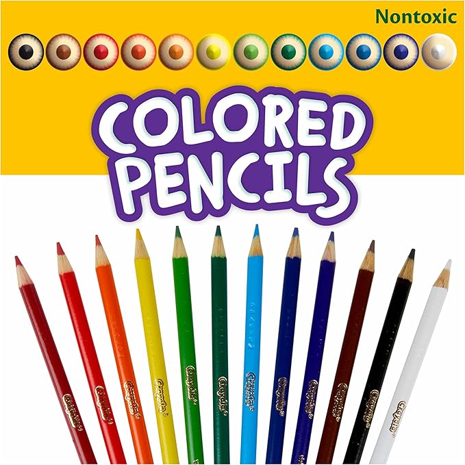 Crayola Bulk Colored Pencils for Kids (24pk) - 12 Assorted Colors, Art Supplies For Crafts & Coloring Books, Bulk Preschool & Kindergarten Classroom Supplies (Packaging May Vary)