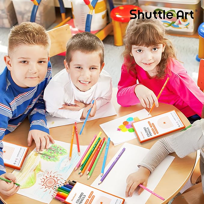 Shuttle Art 144 PCS Colored Pencils Bulk, 12 Assorted Colors, Pack of 12, Break-Resistant, Pre-sharpened Colored Pencils for Kids, Bulk Pack School Supplies for Teachers & Students