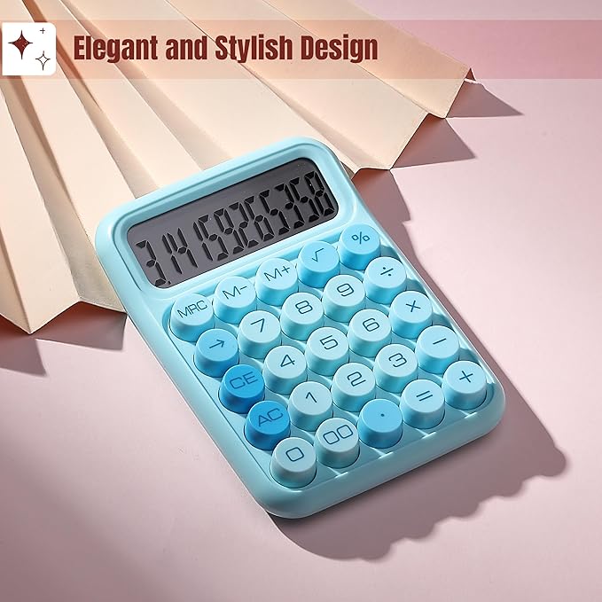 Mr. Pen- Mechanical Switch Calculator, 12 Digit Large LCD Display, Blue with Big Buttons, Mechanical Switch Calculator for Home, School, Office