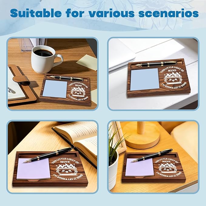 FOUGSTA Funny Office Gifts for Work Bestise, Gag Office Present for Bestise, Decor Gifts for Work Friend,Wooden Notepad Pen Holder With Funny Quotes,16.5 x 12 x 1.5 cm,XXN15