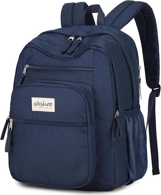 abshoo Big Student Backpack for School Water Resistant Lightweight College Bookbag Travel Backpack (Navy)