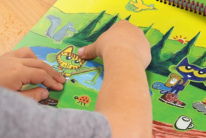 Teacher Created Resources Pete The Cat Reusable Sticker Pad and Water Reveal Activity Book Set for Kids