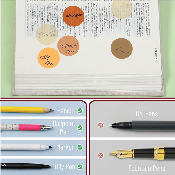 Mr. Pen- Round Transparent Sticky Notes, 1.1” Diameter, 14 Pads, 560 Sheets, Colorful, Water-Resistant See-Through Sticky Notes & Fineliner, Smooth Writing, Note Tabs for Bible Journaling, Studying