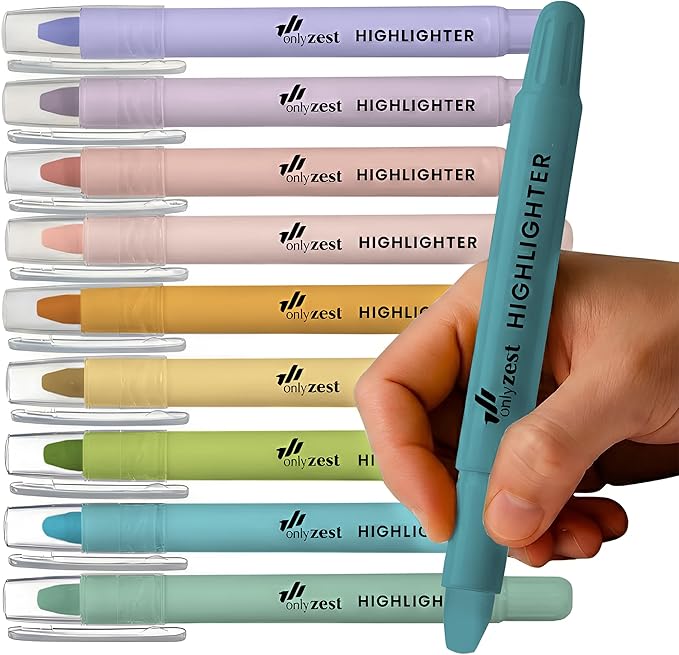 10 Pack Bible Safe Highlighters - Dusty Color, Wax Highlighters No Bleed, Scripture Markers for Journaling, Study Accessories and School Supplies