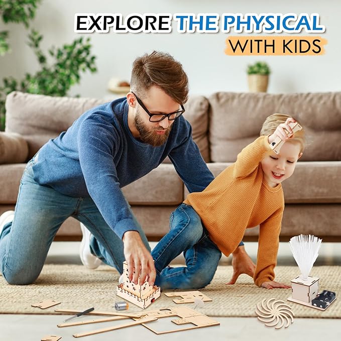 STEM Toys Wooden Building Kit for Kids Ages 8-12,Physics Science Wood Craft Set for Kids,DIY Science Building Projects for 6-8 with Hands-on Learning Activities-Educational Craft Model Kit