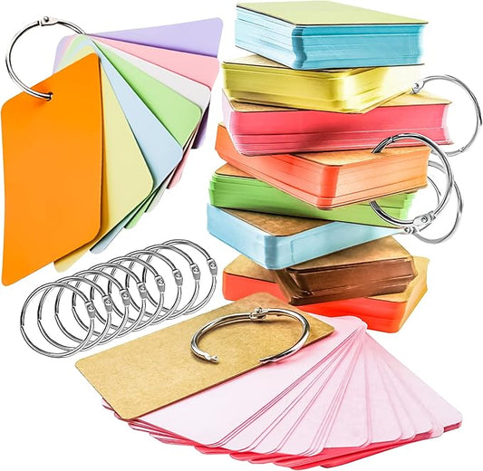 400 Pcs Flash Cards 2x3 Inch Index Cards with Ring Lined Note Card Bood Flashcards, Mini Flash Cards 2x3 Colorful Card Pad Index Note Bood 2x3 Notecards for Studying School Supply College