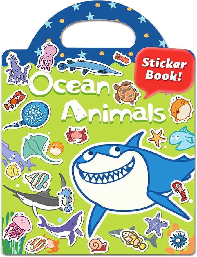 Walenced Reusable Sticker Book for Toddlers, Travel Stickers for Kids, Toddler Craft Activities Toys, Birthday Gifts for Boys & Girls