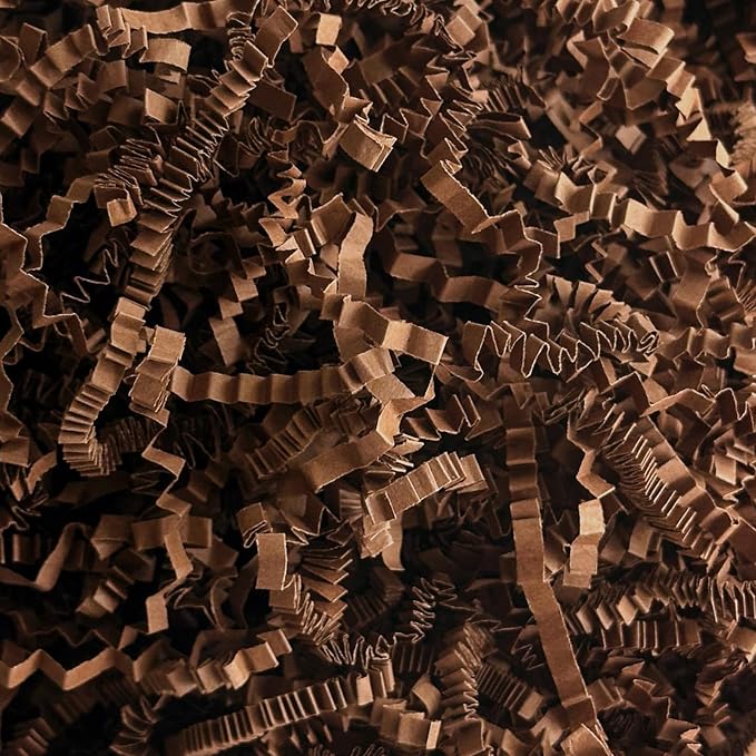 1LB Crinkle Cut Paper Shred Filler for Gift Box Bag and Basket On Holidays(Dark Brown)