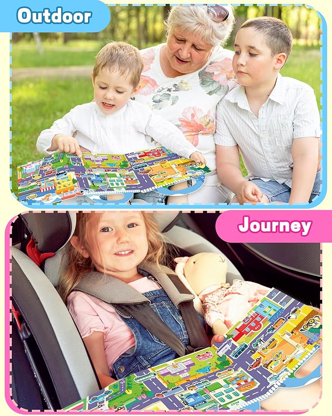Walenced Reusable Sticker Book for Toddlers, Travel Stickers for Kids, Toddler Craft Activities Toys, Birthday Gifts for Boys & Girls