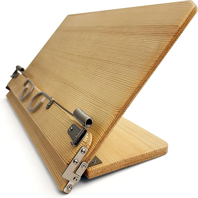 Book Holder for Reading, Book Holder, Book Stand for Desk, Lightweight Bookstand, Highly Elastic Stainless Steel Page Clip (16.14 x 10 Inch)