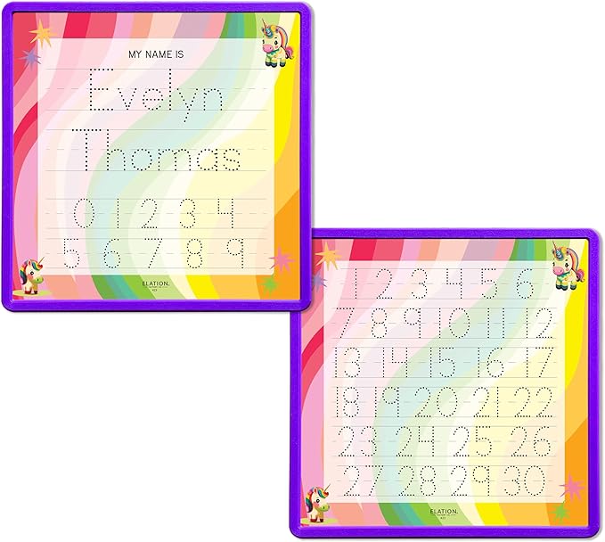 Kid's Name Tracing Board | Dry Erase Letter Tracing | Reusable Writing Practice Board | Personalized | Baby Unicorn Theme