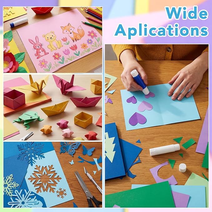 40 Sheets Colored Cardstock 8.5 x 11, 10 Assorted Colors Construction Paper 180GSM/65LB Card Stock Printer Paper for Card Making, DIY Crafts, Scrapbooking, School & Party Supplies