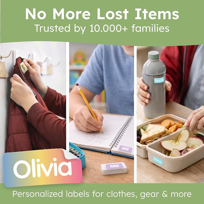 Personalized Universal Name Labels for Kids & Adults - Candy [70pcs] - Waterproof Name Stickers for School, Daycare & Clothes - Item & Supplies Name Stickers - Custom Stick On Labels
