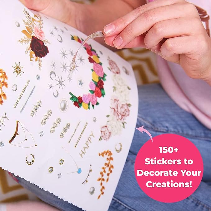 BSCOOL Create Hairstyles & Nail Designs Book Set for Girls Ages 5 and Up – Hair Design & Nail Art Sticker Books with Guides – Creative Birthday Gift for Kids