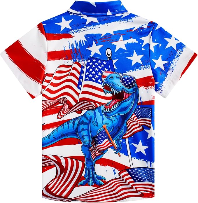 Enlifety 2-10T Kids Hawaiian Shirt Boys Short Sleeve Button Down Shirts Hawaii Summer Casual Blouse