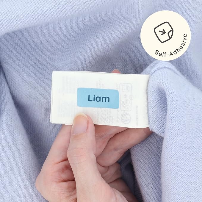 TeddyLabels - Clothing Labels for Nursing Home (120) – Self-Adhesive Name Tags for Clothes and Personal Items. Personalized Labels for Daycare, Nursing Homes, and Laundry Use - Blue