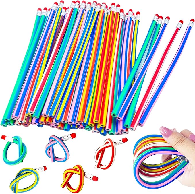 Muiyaneq 40 Pieces Flexible Soft Pencil,Soft Pencils with Eraser,Magic Bend Pencils for Kids Students Gift,School Supplies