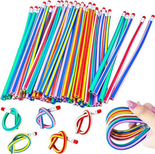 Muiyaneq 40 Pieces Flexible Soft Pencil,Soft Pencils with Eraser,Magic Bend Pencils for Kids Students Gift,School Supplies