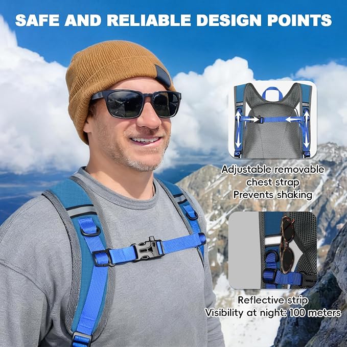Seektop Packable Waterproof Hiking Backpack, 20L Lightweight Daypack | Tear-Resistant Nylon Material, Multi-Compartment Storage, Ultralight Small Foldable Travel Hiking Daypack for Men & Women