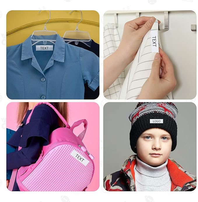 Tatuo 200 Pieces Iron on Name Labels for Clothing with Fabric Marker (Pack of 2)