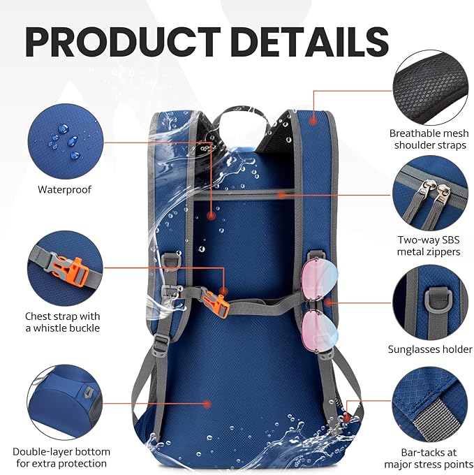 Venture Pal 40L Lightweight Packable Travel Hiking Backpack Daypack