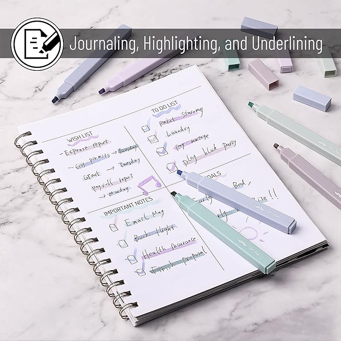 Mr. Pen- Aesthetic Highlighters No Bleed, 8 Pack, Pastel Colors, Chisel Tip, Cute Highlighters Assorted Colors for Journaling, Highlighting, Underlining, Fast Dry, Back to School Supplies