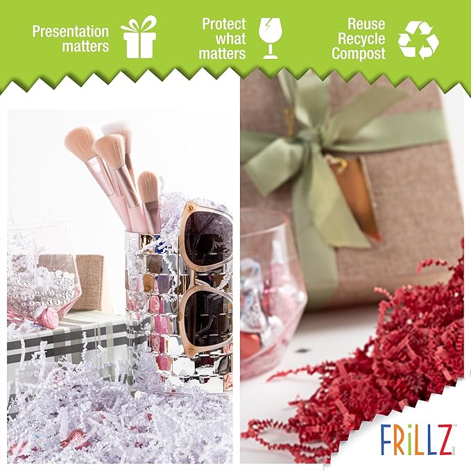 FRILLZ Crinkle Cut Paper Shred Filler for Baskets, Gifts, Packing and Protecting your Tailgating, Fall Festival, Birthday and other events (2 pound, Halloween Mix)