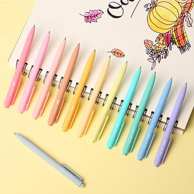 Mr. Pen- Retractable Gel Pens, 12 Pack, Assorted Colors Ink, Fine Point 0.7mm, Fast Dry, Smooth Writing, Cute Pens for Drawing, Writing Planner and School Supplies