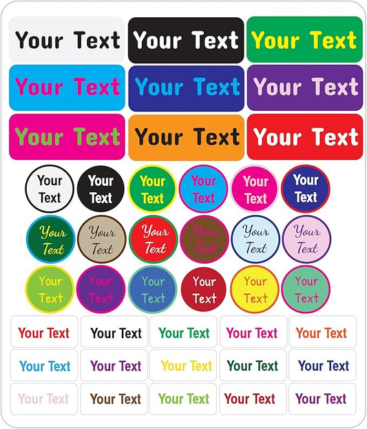 120-ct Personalized Waterproof Name Labels – 3-Line Custom Stick-On Tags for Daycare & Camp – Dishwasher-Safe, Cute Pastel Designs, Pre-Cut