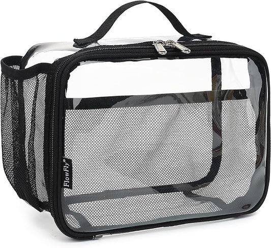 FlowFly Kids Lunch box Insulated Soft Bag Mini Cooler Back to School Thermal Meal Tote Kit for Girls, Boys,Clear