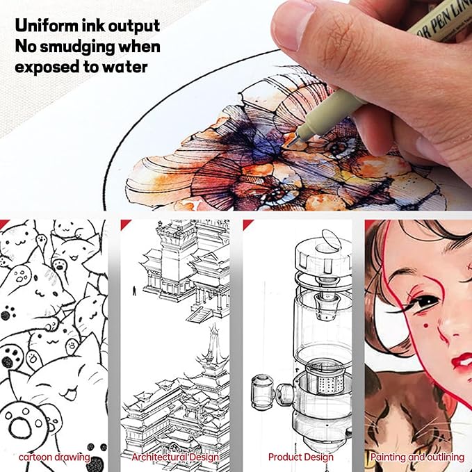 Micron Pen Set,Fineliner Pens Fine Liner Pen,Micro Pens for Drawing Sketching Journaling Writing(7 PCS)
