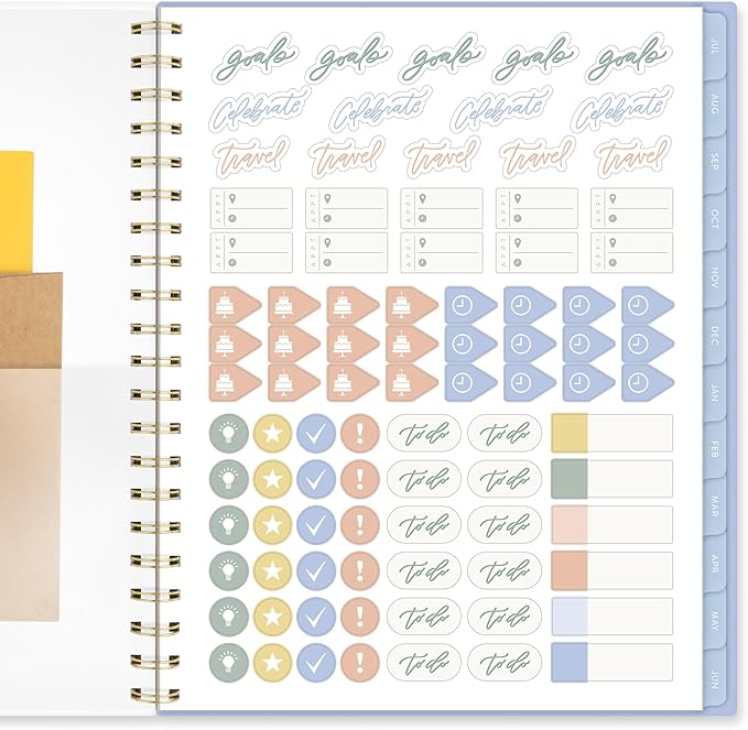 Cambridge Planner 2026-2027 Weekly & Monthly Academic 12-Month July-June, 8-1/2" x 11", Leah Bisch, Pansy Bouquet (LB50-905A)