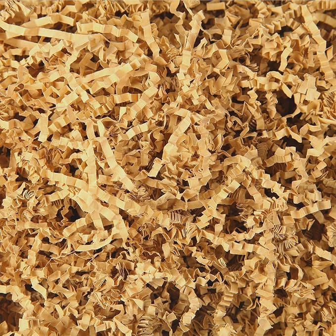 Ankelesz 50g Easter Raffia Grass Paper Shred for Gift Wrapping Basket and Gift Box Filling，Crinkle Cut Paper for Wrapping (Kaqi)