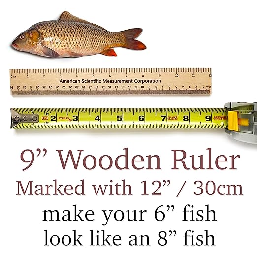 Trick Ruler, 2-Piece Novelty Rulers, Size Enhancement Prank, 33% Bigger, Wooden, 9 inches