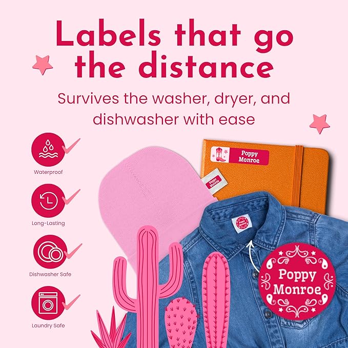 Name Bubbles - Kids Custom Name Labels for Daycare, School, Camp (102 Labels) - Personalized Waterproof Name Stickers for Clothes Tags, Lunch Boxes, Water Bottles, & School Supplies (Cupcakes)