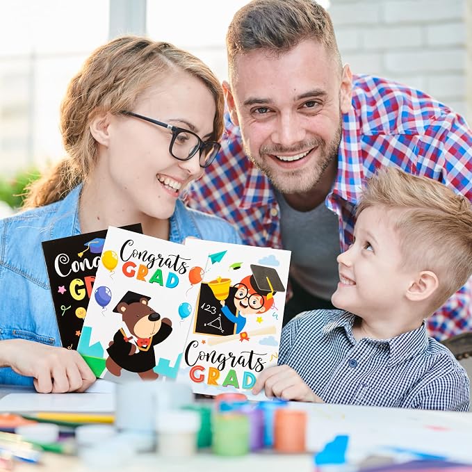 Dvbonike 24Pcs Kindergarten Graduation Coloring Books - Congrats Grad DIY Color-in Pages with Animals Cartoon Characters Drawing Party Favors Gift Home School Classroom Artwork Supplies