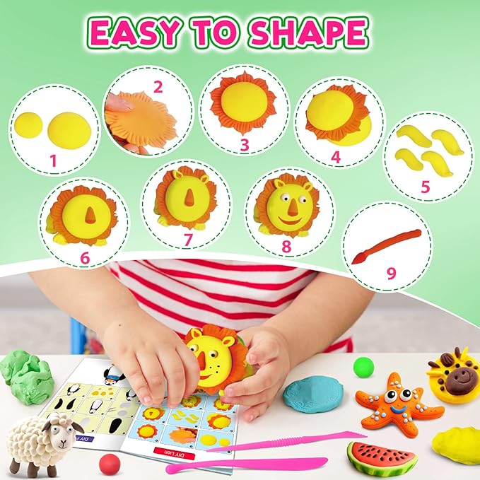 Air Dry Clay 82 Colors, Modeling Magic Clay Set with 3 Sculpting Tools, Arts Crafts Gift for Kids and Beginners