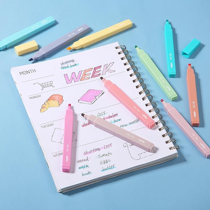 Mr. Pen- Aesthetic Highlighters No Bleed, 10 Pack, Pastel Colors, Chisel Tip, Cute Highlighters Assorted Colors for Journaling, Highlighting, Underlining, Fast Dry, Back to School Supplies