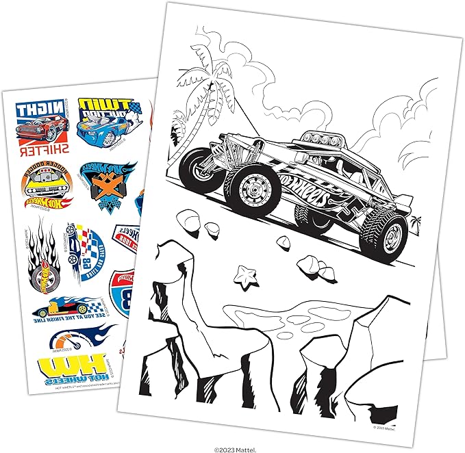 Bendon Hot Wheels 48 Page Coloring and Activity Book with Temporary Tattoos, 59068
