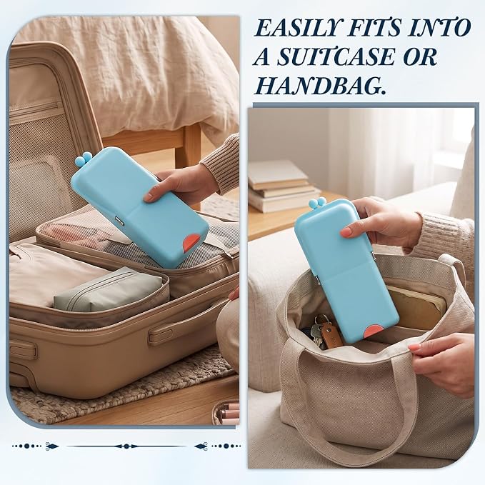 Kacctyen Makeup Brush Case Silicone Standing Makeup Brush Holder,Blue | Silicone Make up Travel Bag with Suction Portable Cosmetic Organizer Phone Stand Pouch for Travel Home Back to School Use
