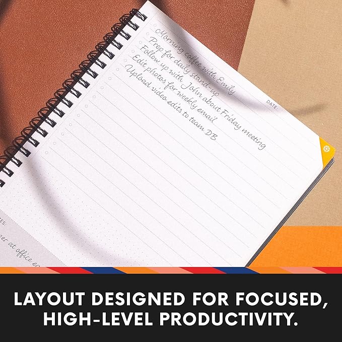 Notsu To Do List Notebook | Minimalist Planner with To-Do Checklist, Dot Grid, Notes sections. 100 Undated Pages, Thick Paper 120 gsm, A5 Size 5.8" x 8.3", Black